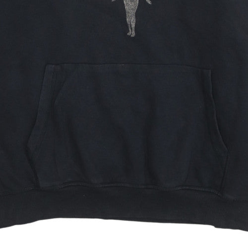 H&M Women Black Nirvana Pullover Hoodie Size 12 Cotton Blend