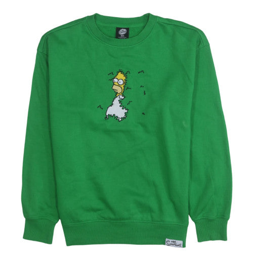 The Simpsons Men's Green Graphic Crew Neck Sweatshirt Size S