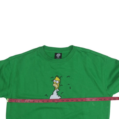 The Simpsons Men's Green Graphic Crew Neck Sweatshirt Size S