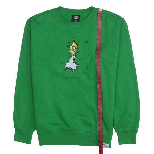 The Simpsons Men's Green Graphic Crew Neck Sweatshirt Size S