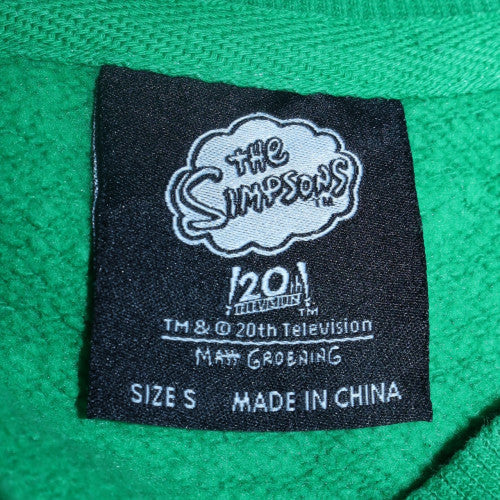 The Simpsons Men's Green Graphic Crew Neck Sweatshirt Size S