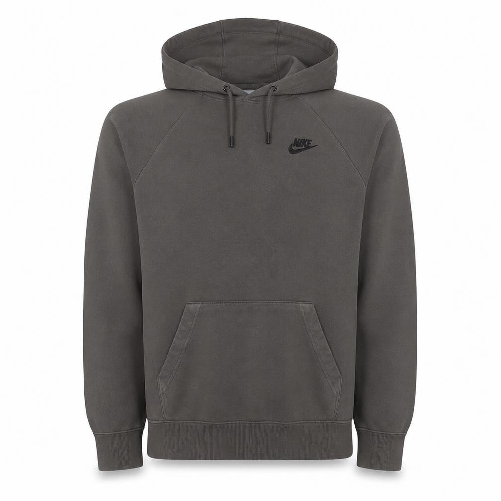 Front view of Nike men’s grey xs pullover hoodie sweatshirt with logo