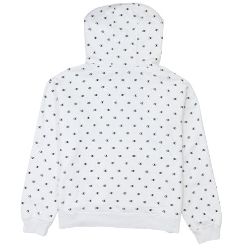Champion Womens White Small Pullover Hoodie with Logo Print