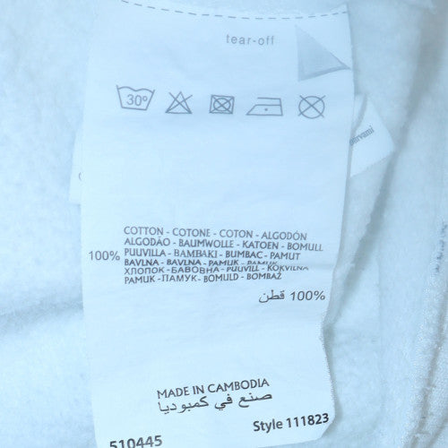 Champion Womens White Small Pullover Hoodie with Logo Print