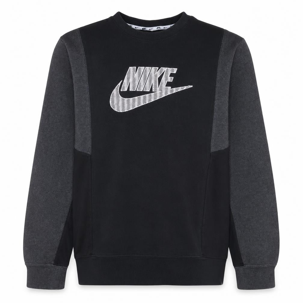 Front view of Nike Men's Black Logo Pullover Sweatshirt, size M
