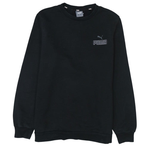 Puma Mens Black Crew Neck Pullover Sweatshirt L Cotton Blend