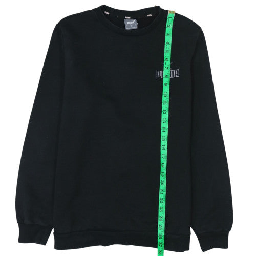 Puma Mens Black Crew Neck Pullover Sweatshirt L Cotton Blend