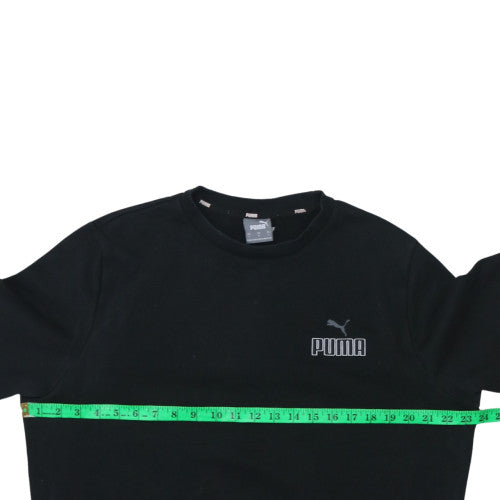 Puma Mens Black Crew Neck Pullover Sweatshirt L Cotton Blend