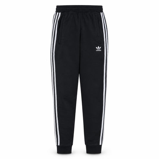 Front view of Adidas Men's Black XS Jogger Trousers with Side Stripes