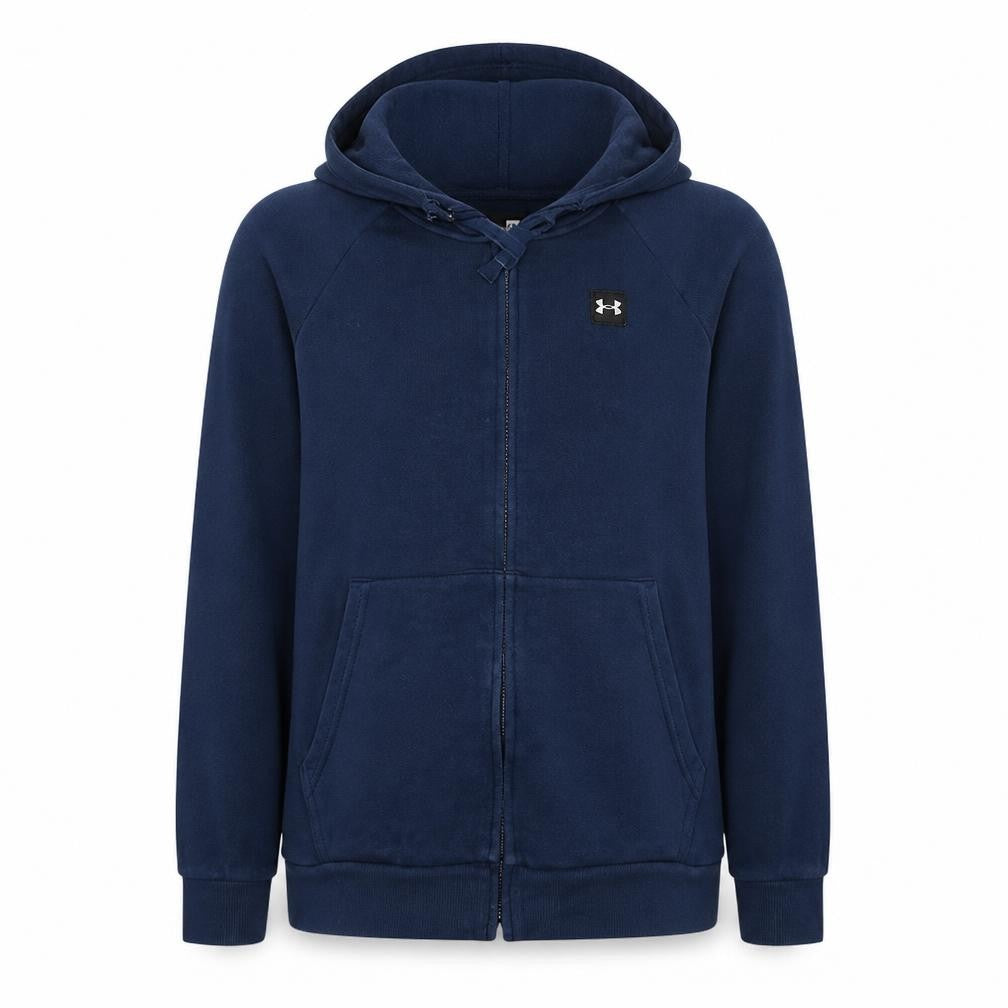 Front view of Under Armour Men's Blue Full Zip Hoodie Size Small Fleece