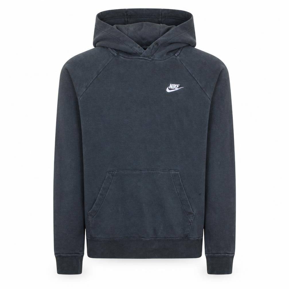 Front view of Nike Men's Black Pullover Hoodie Medium Fleece Sportswear