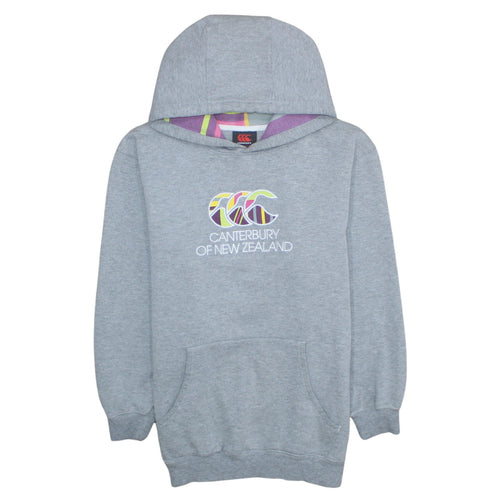 Canterbury Boys Grey Hoodie 14 Years Pullover Fleece Logo Sweatshirt
