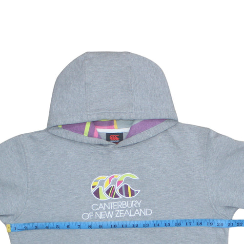 Canterbury Boys Grey Hoodie 14 Years Pullover Fleece Logo Sweatshirt