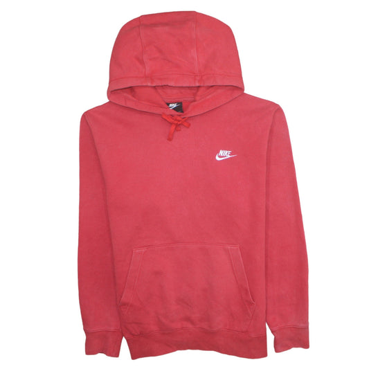Nike Men's Red Pullover Hoodie Small Logo Fleece Sweatshirt