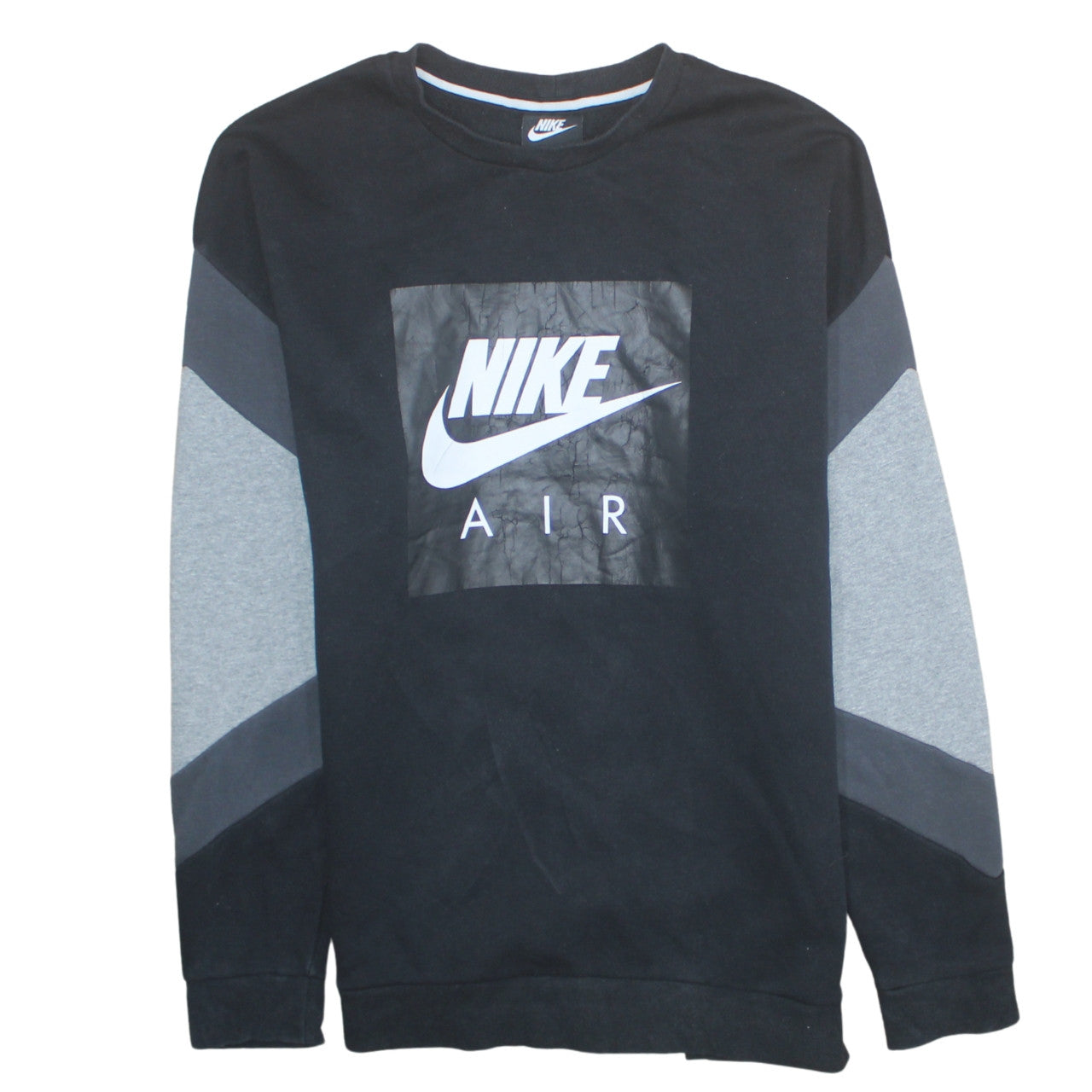 Nike Air Men’s Black Crew Neck Pullover Sweatshirt L Sports Graphic