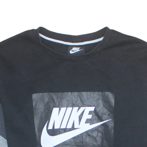 Nike Air Men’s Black Crew Neck Pullover Sweatshirt L Sports Graphic