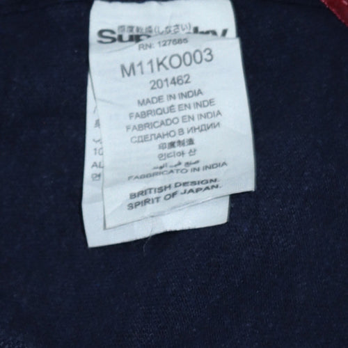 Superdry Men's Blue Slim Fit Polo Shirt Size S Cotton Embroidered