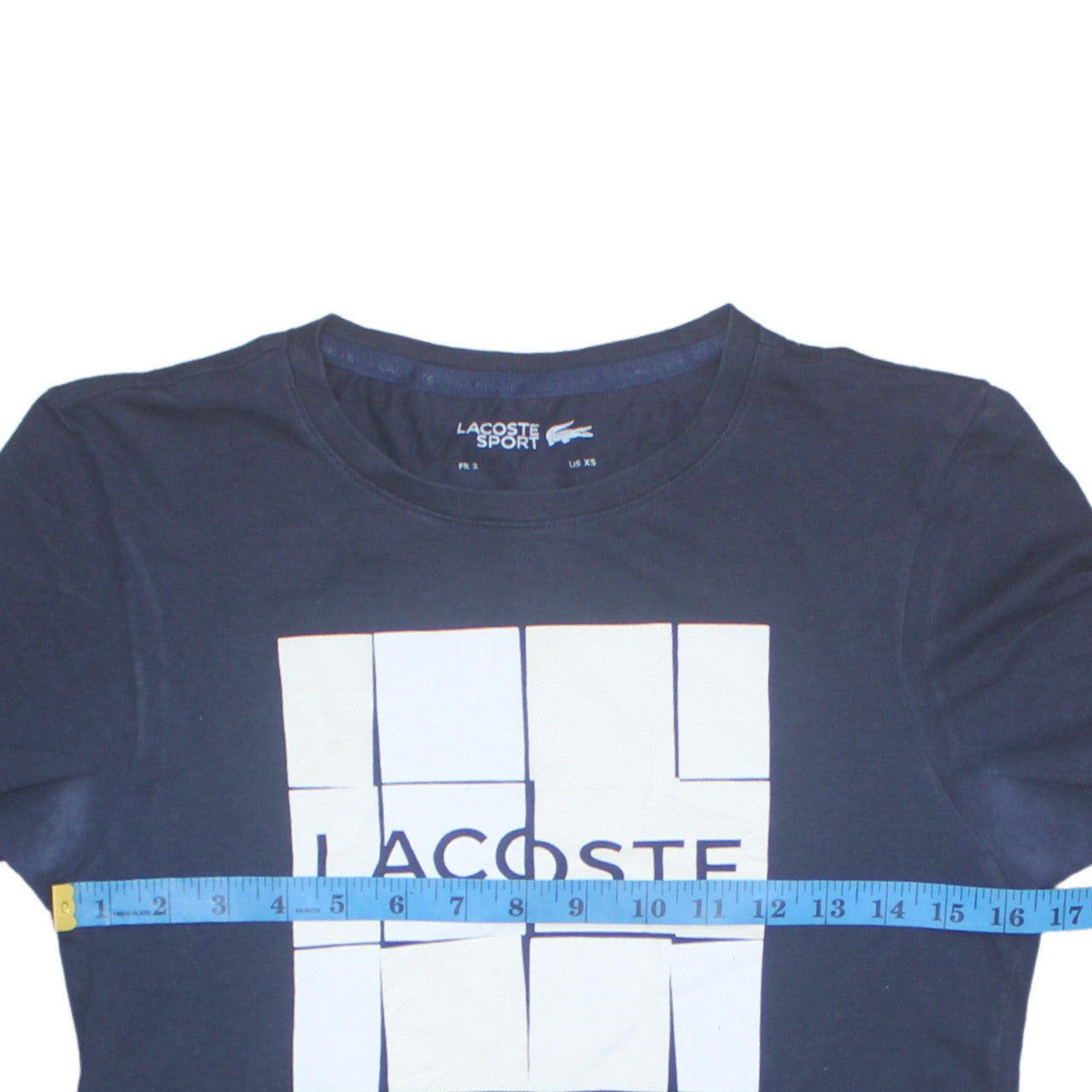 Lacoste Sport Men's Blue XS Graphic Logo Crew Neck T-Shirt