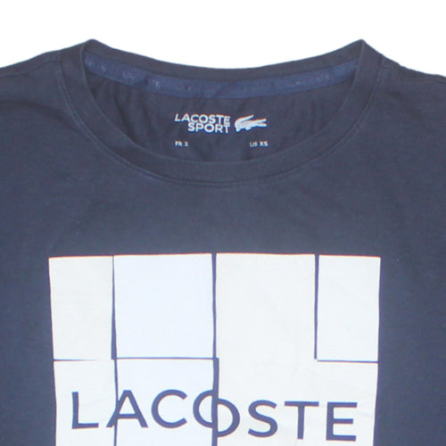 Lacoste Sport Men's Blue XS Graphic Logo Crew Neck T-Shirt