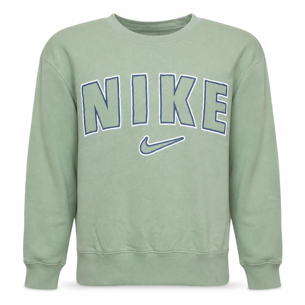 Front view of Nike Men's Green Small Pullover Logo Sweatshirt Regular Fit