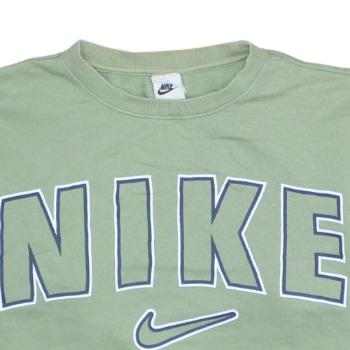 Nike Men's Green Small Pullover Logo Sweatshirt Regular Fit