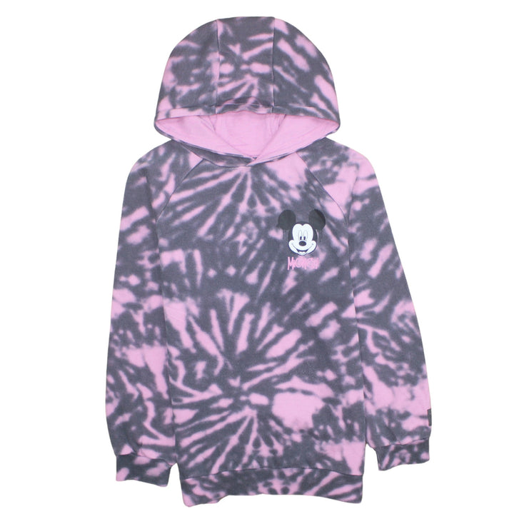 Disney Primark Girls Pink Tie-Dye Fleece Hoodie 11-12 Years Pullover