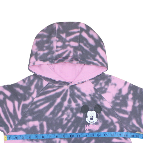 Disney Primark Girls Pink Tie-Dye Fleece Hoodie 11-12 Years Pullover