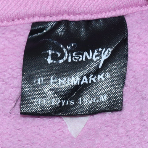 Disney Primark Girls Pink Tie-Dye Fleece Hoodie 11-12 Years Pullover