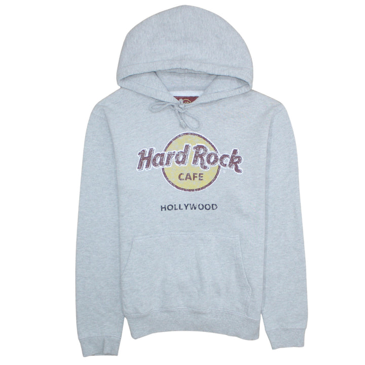 Hard Rock Cafe Men's Grey Pullover Hoodie Medium Music Logo Sweatshirt