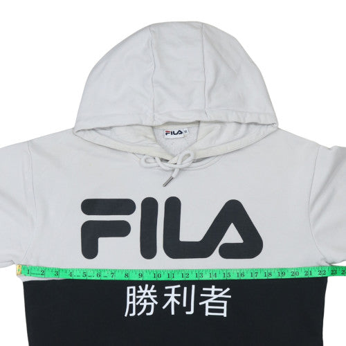FILA Men's Black & White Logo Pullover Hoodie Size M