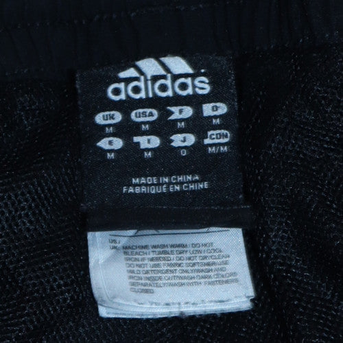 Adidas Men's Black Medium Track Pants with Side Stripes