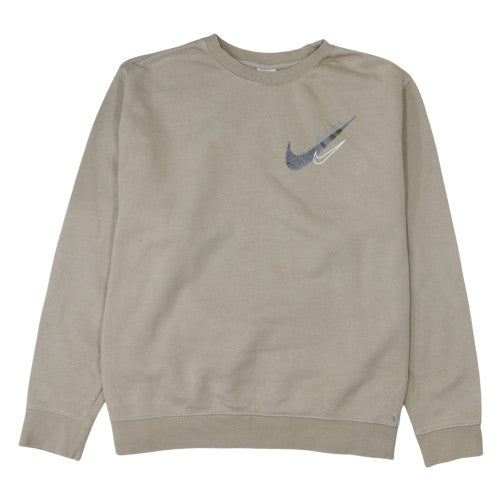 Nike Womens Beige Crew Neck Pullover Sweatshirt XL Cotton Blend