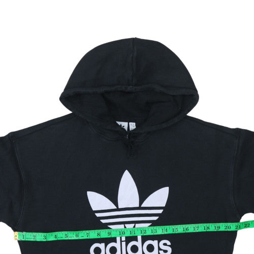 Adidas Women's Black Pullover Hoodie UK 8 Trefoil Logo Casual Sweatshirt