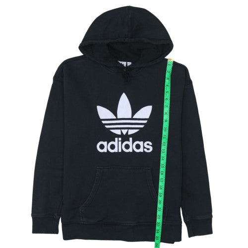 Adidas Women's Black Pullover Hoodie UK 8 Trefoil Logo Casual Sweatshirt
