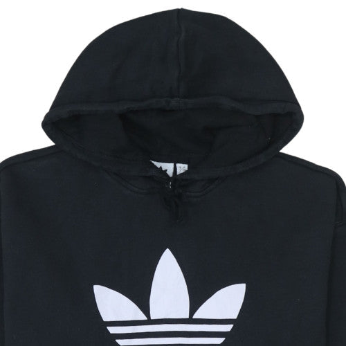 Adidas Women's Black Pullover Hoodie UK 8 Trefoil Logo Casual Sweatshirt