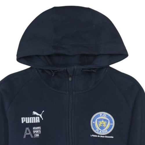 Puma Men's Blue Full Zip Hoodie Fleece Sports Jacket Size M