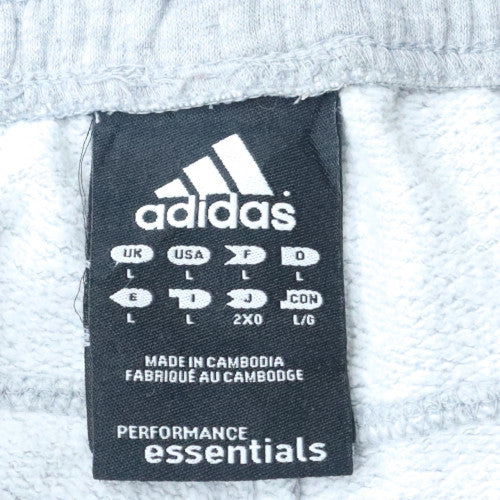 Adidas Men’s Grey Large Fleece Sweatpants Regular Fit