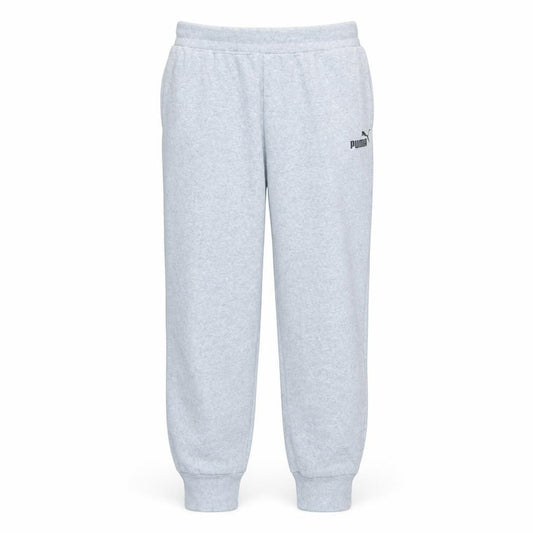 Front view of Puma men’s grey fleece jogger sweatpants, size M
