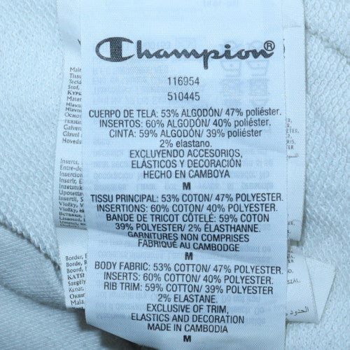 Champion Women White Hoodie Medium Pullover Cotton Blend Logo Print