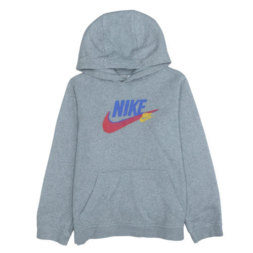 Nike Boys Grey XL Pullover Hoodie with Logo Graphic Print Fleece