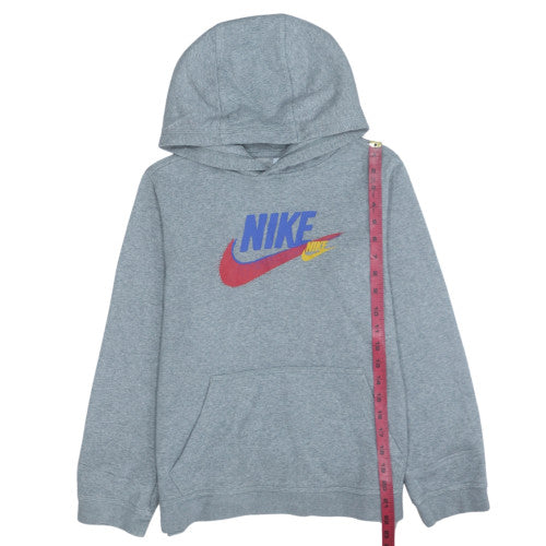 Nike Boys Grey XL Pullover Hoodie with Logo Graphic Print Fleece