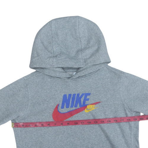 Nike Boys Grey XL Pullover Hoodie with Logo Graphic Print Fleece