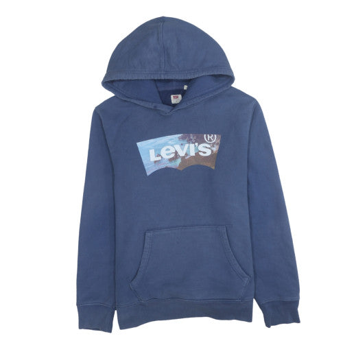 Levi's Men's Blue Pullover Hoodie Small Logo Graphic Sweatshirt