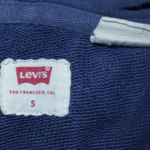 Levi's Men's Blue Pullover Hoodie Small Logo Graphic Sweatshirt