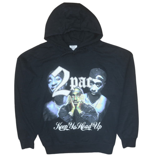 2Pac Womens Black Hoodie M Graphic Pullover Keep Ya Head Up