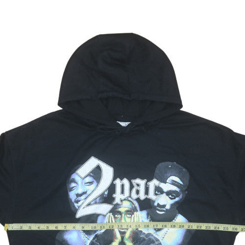 2Pac Womens Black Hoodie M Graphic Pullover Keep Ya Head Up