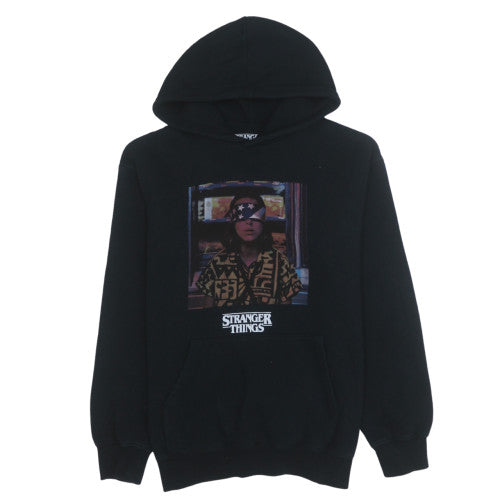 Pull & Bear Men’s Black Stranger Things Hoodie S Graphic Fleece Pullover