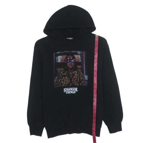 Pull & Bear Men’s Black Stranger Things Hoodie S Graphic Fleece Pullover