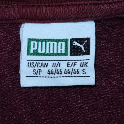 Puma Mens Burgundy Green 1/4 Zip Pullover Sweatshirt Size S