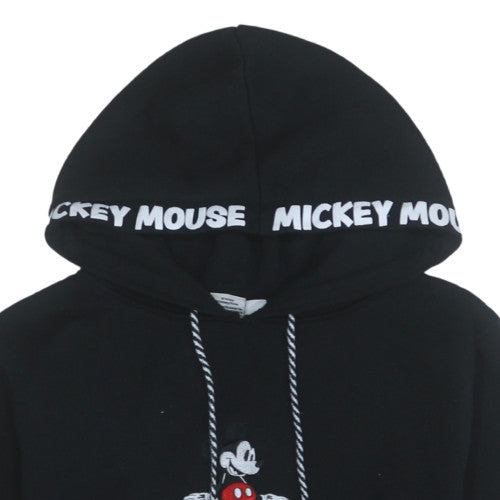 Disney Women Black Hoodie Small Mickey Mouse Graphic Pullover